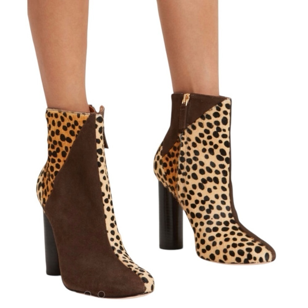 Ulla Johnson Carin Patchwork Ponyhair Suede Leather Ankle Booties Women’s 39